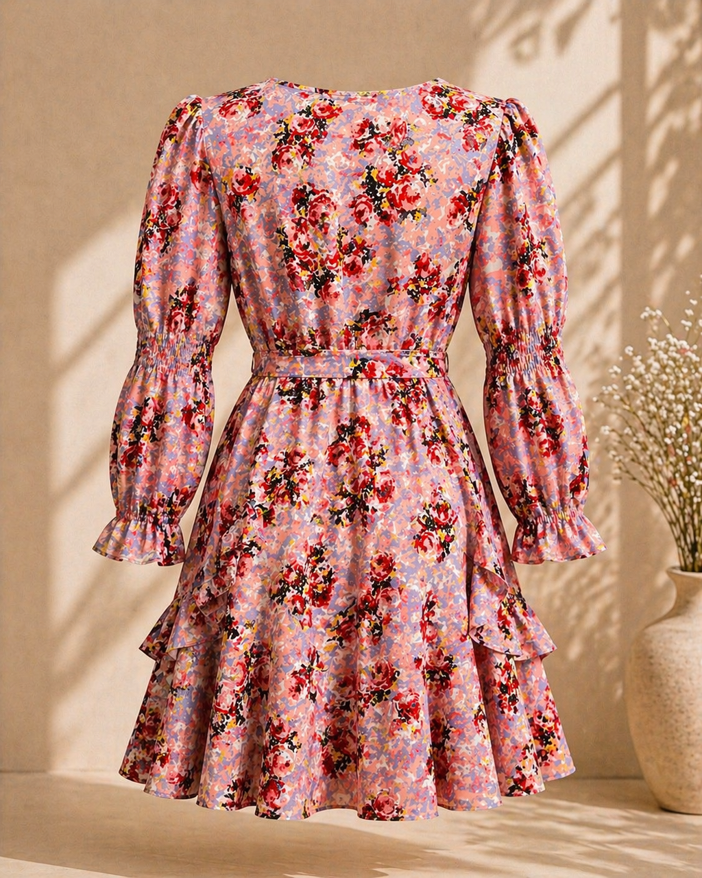 Blush Rose Ruffle Layered Dress