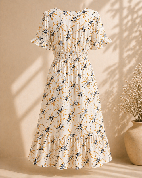 Ivory Blossom Smocked Dress